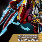 Mesiondy MK50 Armored Hero Semi-Mechanical Mech Building Kit – 2002 PCS Premium Brick System | Deconstructed Collectible Display Model | Light-Up Energy Effects