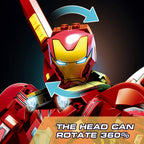 Ultimate Red & Gold Mecha Building Set – 13.8" Tall Armored Figure with 1,568 PCS, Full Articulation & Dual Energy Blades