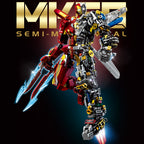 Mesiondy MK50 Armored Hero Semi-Mechanical Mech Building Kit – 2002 PCS Premium Brick System | Deconstructed Collectible Display Model | Light-Up Energy Effects