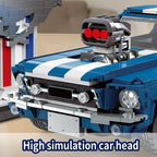Mesiondy Classic GT Muscle Car Building Kit – 1680 PCS Premium Brick System | Vintage American Sport Coupe | Supercharged Engine Detail